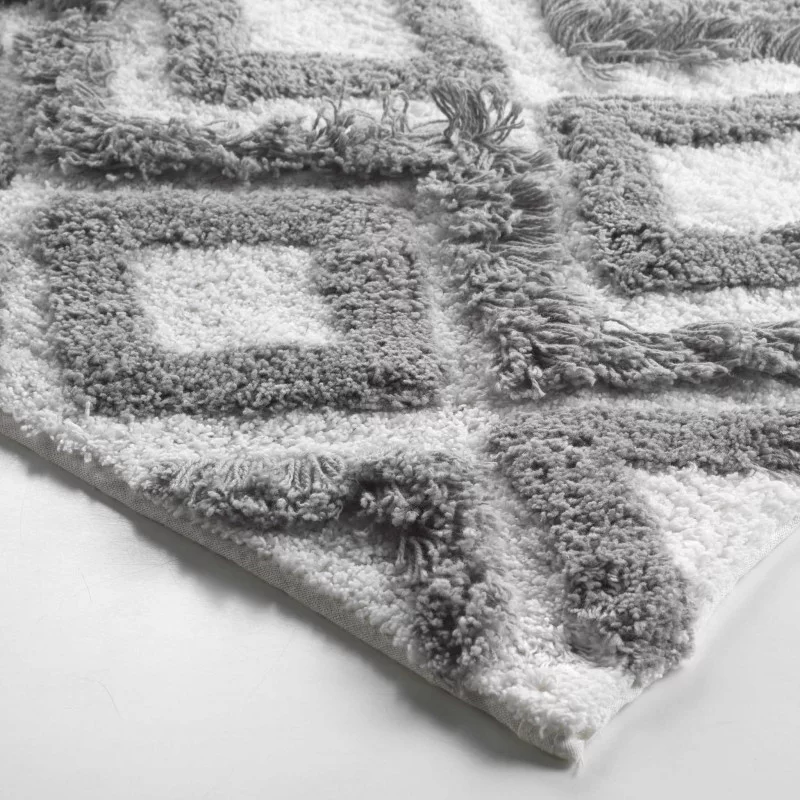 TAPIS DE BAIN IKATIS BLANC/GRIS 50x80CM