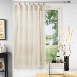 VOILE TISSE LINKA NATUREL 140x240CM PANNEAU A ANNEAUX