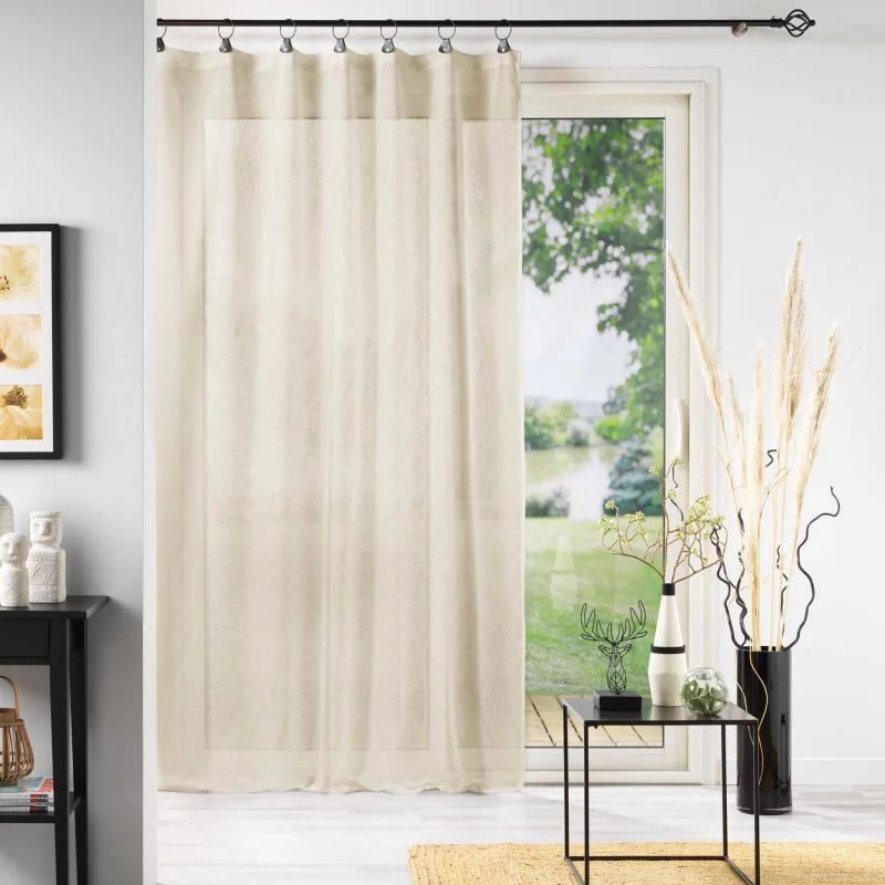 VOILE TISSE LINKA NATUREL 140x240CM PANNEAU A ANNEAUX