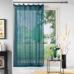 VOILE ANNEAUX LINKA BLEU 140 x 240 CM