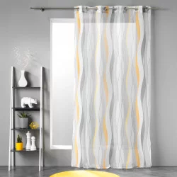VOILAGE ONDULYS JAUNE BLANC 140 x 240 CM