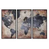 TABLEAU CARTE DU MONDE EN 3TOILES DE 38X