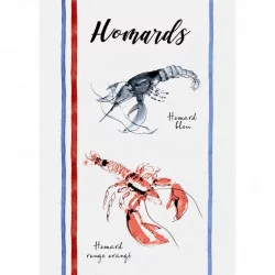 BAVOIR HOMARDS ÉCRU EN COTON LAVÉ 45X60cm