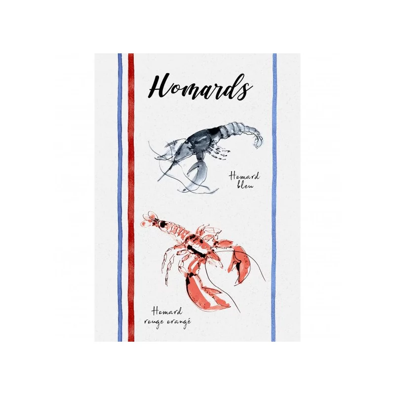 BAVOIR HOMARDS 45X60CM ECRU EN COTON LAV