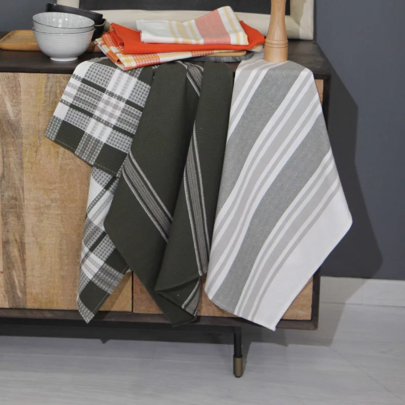 TORCHON DE CUISINE TARMAC x3 EN COTON 50X70cm
