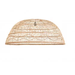 SUSPENSION FLORAL EN ROTIN NATUREL GIPS MM D80XH37cm