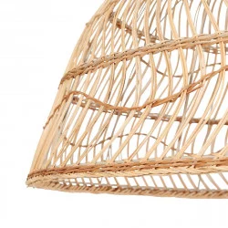 SUSPENSION FLORAL EN ROTIN NATUREL GIPS MM D80XH37cm