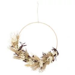 COURONNE HIPPIE FLEURS SECHEES BLANCHES