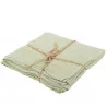 4 SERVIETTES GAZE DE COTON VERT SAUGE