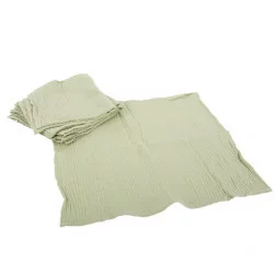 4 SERVIETTES GAZE DE COTON VERT SAUGE