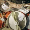 4 SERVIETTES GAZE DE COTON VERT SAUGE