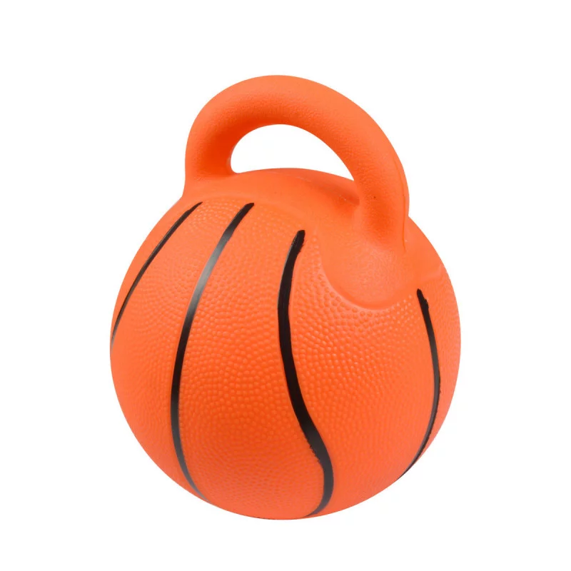 JOUET POUR CHIEN BALLON DE BASKET AVEC POIGNÉE D15xH20cm