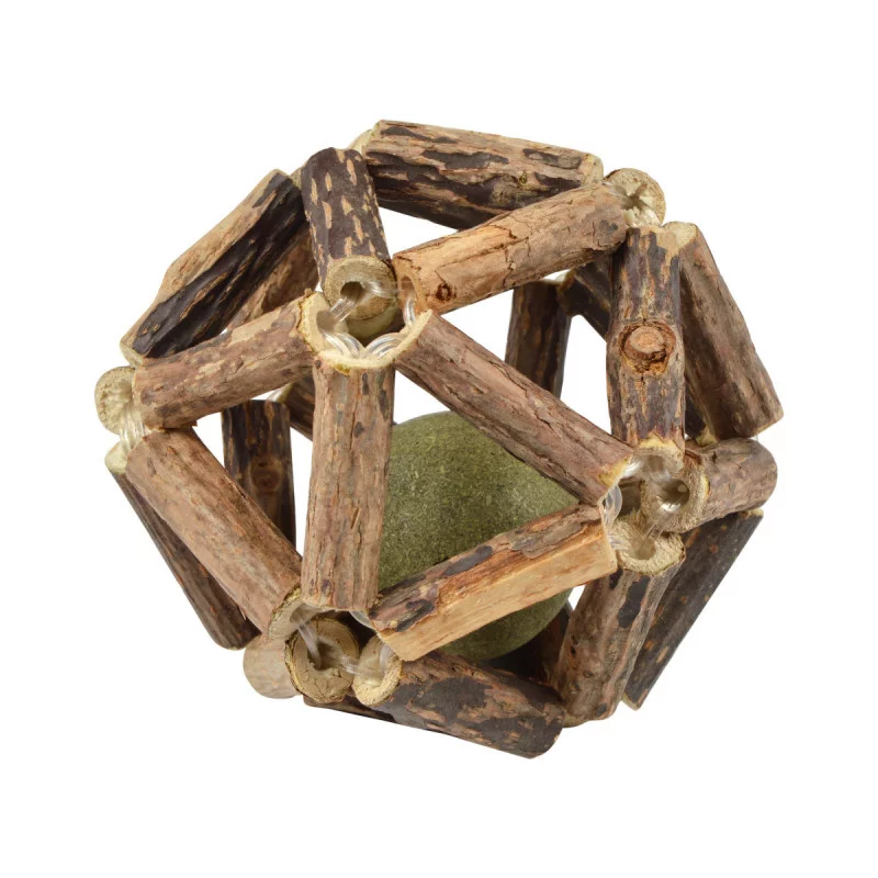 JOUET POUR CHAT BALLE MATATABI ET HERBE. D8cm