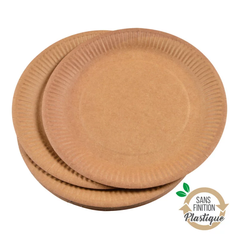 ASSIETTES X20 EN KRAFT NATUREL D23CM SAN