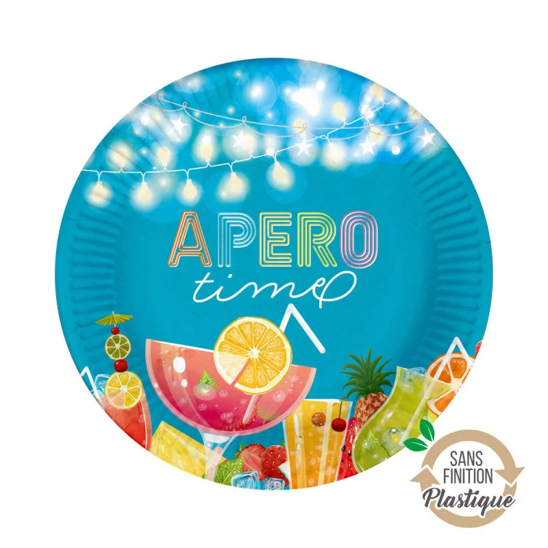 ASSIETTES X10 APERO TIME D23CM CARTON SA