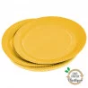 ASSIETTES X20 JAUNE MOUTARDE D23CM CARTO