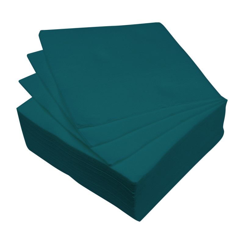 SERVIETTES X40 EMERAUDE EN PAPIER 2 PLIS