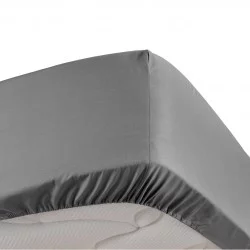 PERCALE DRAP HOUSSE ANTHRACITE 180x200CM