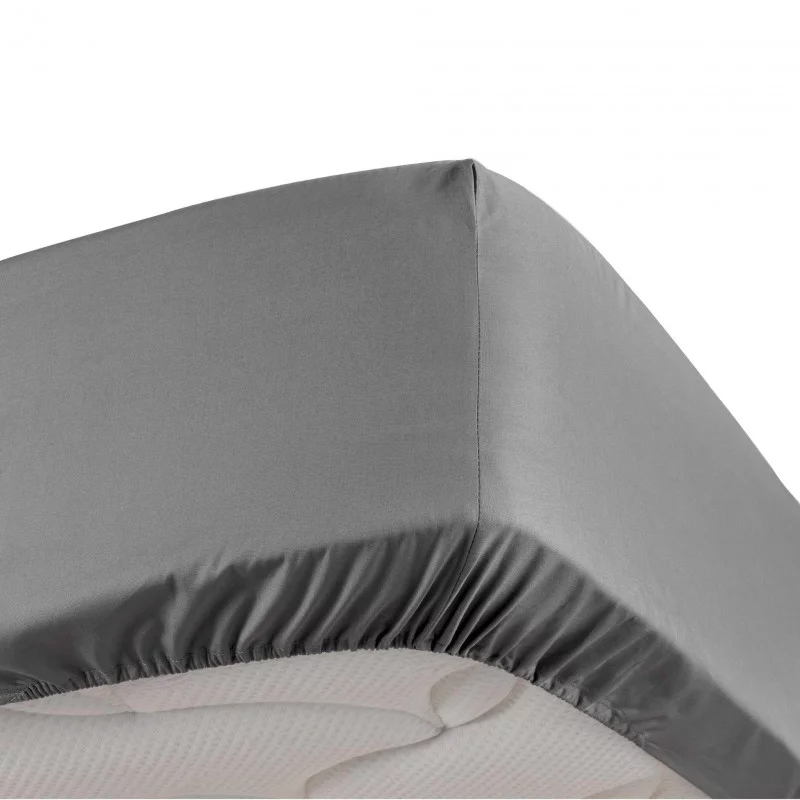 PERCALE DRAP HOUSSE ANTHRACITE 180x200CM
