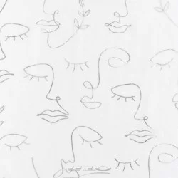 VOILE ARTY LINE BLANC ARGENT 140x240 CM