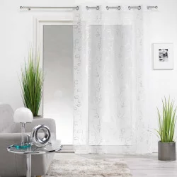 VOILE ARTY LINE BLANC ARGENT 140x240 CM