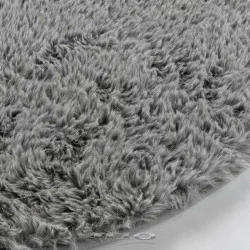 TAPIS QUEENY GRIS ROND D90 CM IMITATION