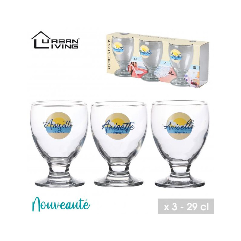 VERRE A PASTIS DECORE X3