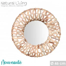 MIROIR ROND EN JACINTHE