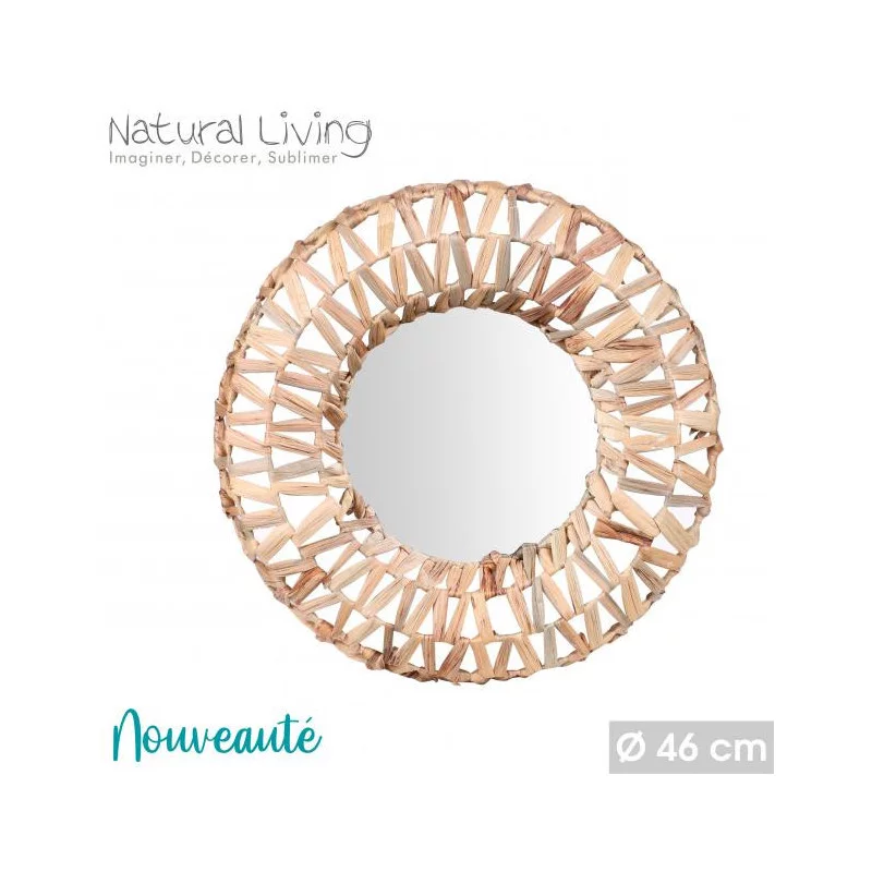 MIROIR ROND EN JACINTHE
