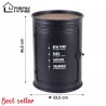 chevet loft bidon noir recyclé D33.5xH46.5cm