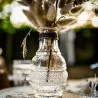 VASE GRAVURE ANCIENNE VERRE ROND 7,5x13cm