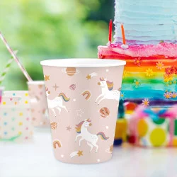 GOBELETS LICORNE ROSE X6