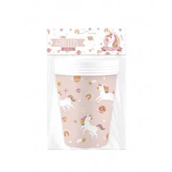GOBELETS LICORNE ROSE X6