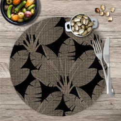 SET DE TABLE MOUTARDE FEUILLES