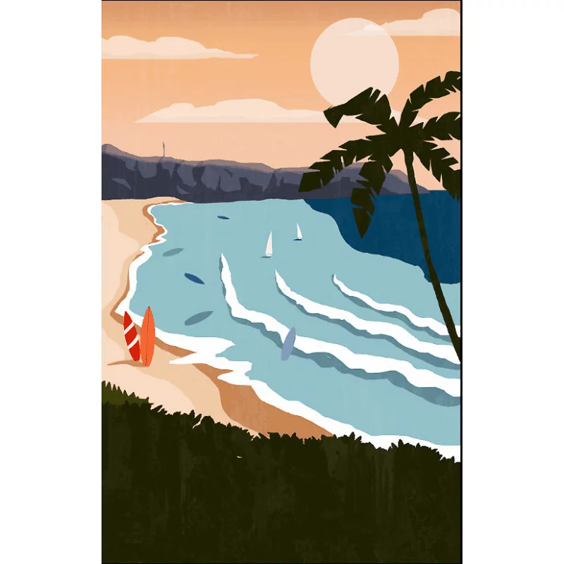 CADRE PLAGE ART ABSTRAIT REVERSE&nbsp;60x90cm