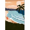 CADRE PLAGE ART ABSTRAIT REVERSE&nbsp;60x90cm