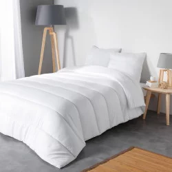 COUETTE BLANCHE 2PERS. 260x240CM POLYESTER UNI ANTI ACARIEN PREMIUM