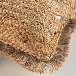 COUSSIN DIMELO 45x45CM JUTE UNI+COTON UNI DEHOUSSABLE FRANGES