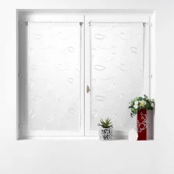 PAIRE DE VOILE HOOPS BLANC 60x160cm
