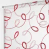 PAIRE HOOPS ROUGE 2x60x160CM VOILE SABLE BRODE DROITE PASSE TRINGLE