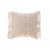 COUSSIN MACRALINA COTON MACRAMÉ DÉHOUSSABLE FRANGES 40x40cm