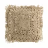 COUSSIN DELIJUTE JUTE UNI DÉHOUSSABLE FRANGES 45x45cm