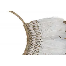DÉCORATION ETHNIQUE PLUMES 70X3X50 PAILL