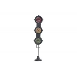 HORLOGE FEU TRICOLORE 18X15X88CM NOIR