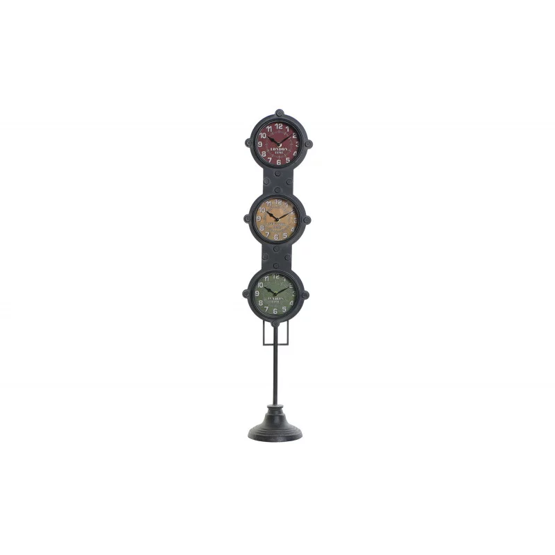 HORLOGE FEU TRICOLORE 18X15X88CM NOIR
