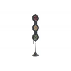 HORLOGE FEU TRICOLORE 18X15X88CM NOIR