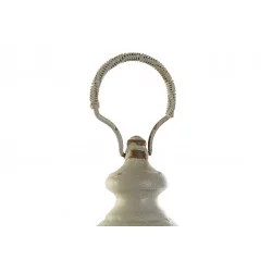 LANTERNE MÉTAL VIEILLI GRIS VERRE D35xH62cm