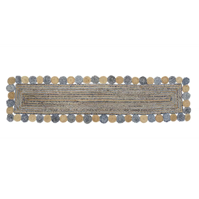 TAPIS DE COULOIR DENIM RECYCLÉ ET JUTE 240x60x1cm