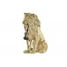 LAMPE LION DORÉ MÉTAL ET RÉSINE 31,5x18x35,5cm