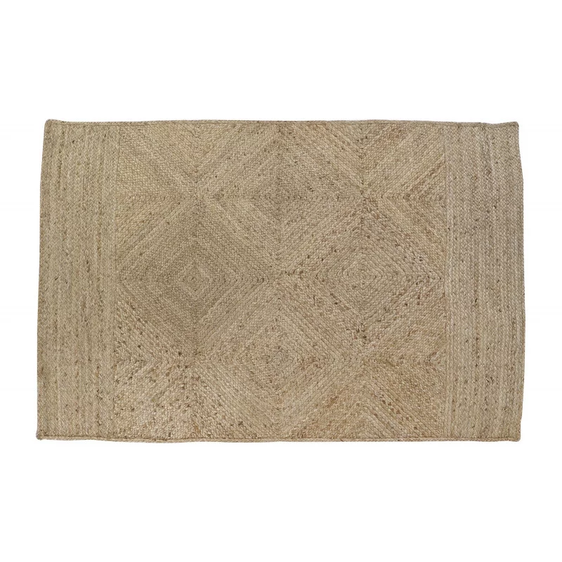 TAPIS JUTE TRESSE QUADRILLAGE 160X230X1C